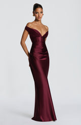 Fioreclo Aurelie Maxi Dress in Cherry Lacquer