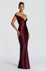 Fioreclo Aurelie Maxi Dress in Cherry Lacquer