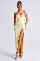 Fioreclo Aurora Maxi Dress in Lemon