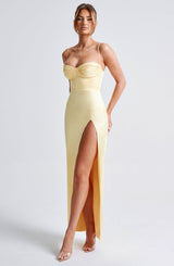 Fioreclo Aurora Maxi Dress in Lemon