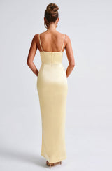 Fioreclo Aurora Maxi Dress in Lemon