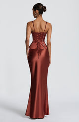 Fioreclo Aylin Maxi Skirt in Rust