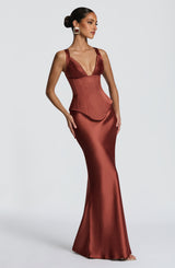 Fioreclo Aylin Maxi Skirt in Rust
