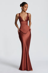 Fioreclo Aylin Maxi Skirt in Rust