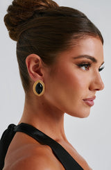 Fioreclo Azra Earrings in Black/Gold