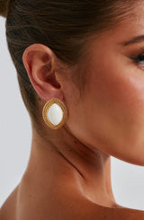 Fioreclo Azra Earrings in Ivory/Gold
