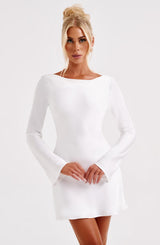 Fioreclo Bambina Mini Dress in Ivory
