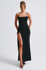 Fioreclo Beatrix Maxi Dress in Black