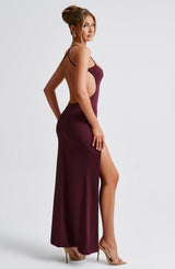 Fioreclo Beatrix Maxi Dress in Cherry Lacquer