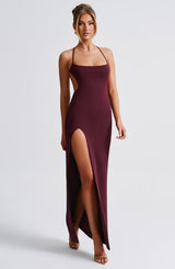 Fioreclo Beatrix Maxi Dress in Cherry Lacquer