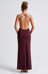 Fioreclo Beatrix Maxi Dress in Cherry Lacquer