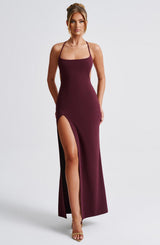 Fioreclo Beatrix Maxi Dress in Cherry Lacquer