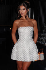 Fioreclo Beatriz Mini Dress in Ivory