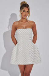 Fioreclo Beatriz Mini Dress in Ivory