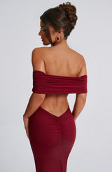 Fioreclo Belinda Maxi Dress in Burgundy