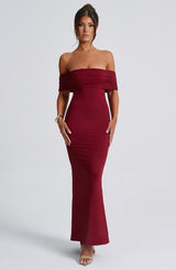 Fioreclo Belinda Maxi Dress in Burgundy