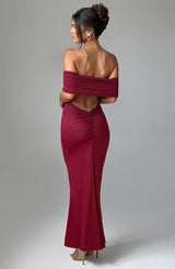 Fioreclo Belinda Maxi Dress in Burgundy