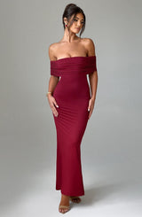 Fioreclo Belinda Maxi Dress in Burgundy