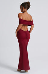 Fioreclo Belinda Maxi Dress in Burgundy