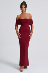 Fioreclo Belinda Maxi Dress in Burgundy