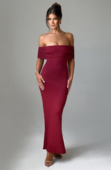 Fioreclo Belinda Maxi Dress in Burgundy