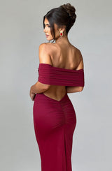 Fioreclo Belinda Maxi Dress in Burgundy
