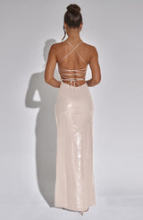Fioreclo Bellini Maxi Dress in Nude