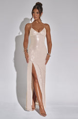 Fioreclo Bellini Maxi Dress in Nude