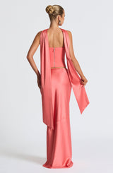 Fioreclo Bernadine Maxi Skirt in Coral Pink