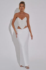 Fioreclo Bernadine Maxi Skirt in Ivory