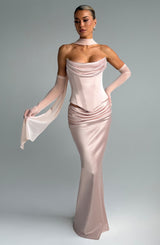 Fioreclo Bernadine Maxi Skirt in Soft Peach