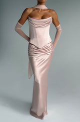 Fioreclo Bernadine Maxi Skirt in Soft Peach