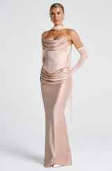 Fioreclo Bernadine Maxi Skirt in Soft Peach