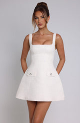 Fioreclo Bess Mini Dress in Ivory