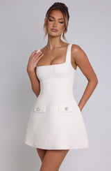 Fioreclo Bess Mini Dress in Ivory