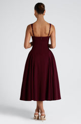Fioreclo Bettina Midi Dress in Cherry Lacquer