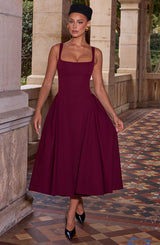 Fioreclo Bettina Midi Dress in Cherry Lacquer