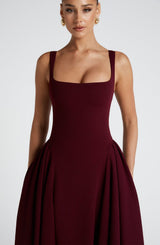 Fioreclo Bettina Midi Dress in Cherry Lacquer
