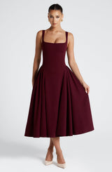 Fioreclo Bettina Midi Dress in Cherry Lacquer