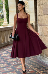 Fioreclo Bettina Midi Dress in Cherry Lacquer