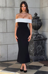 Fioreclo Bexley Midi Dress in Black/White