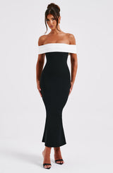 Fioreclo Bexley Midi Dress in Black/White