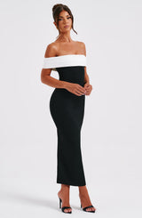 Fioreclo Bexley Midi Dress in Black/White