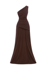 Fioreclo Bianka Maxi Dress in Plum Brown