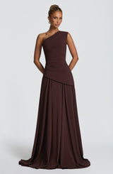 Fioreclo Bianka Maxi Dress in Plum Brown