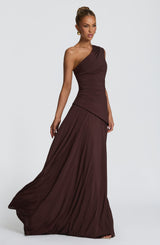 Fioreclo Bianka Maxi Dress in Plum Brown