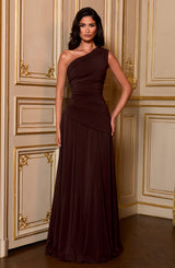 Fioreclo Bianka Maxi Dress in Plum Brown