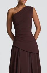 Fioreclo Bianka Maxi Dress in Plum Brown