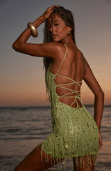 Fioreclo Blaine Mini Dress in Olive