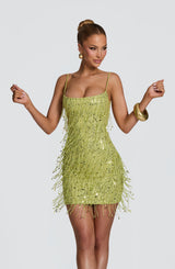 Fioreclo Blaine Mini Dress in Olive